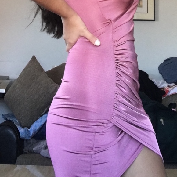 Slinky Wrap Detail Bodycon Mini Dress - Picture 2 of 4